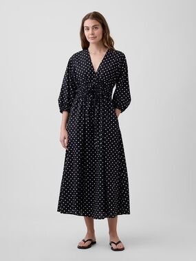 GAP | Dresses | Linenblend Scalloped Midi Dress | Poshmark